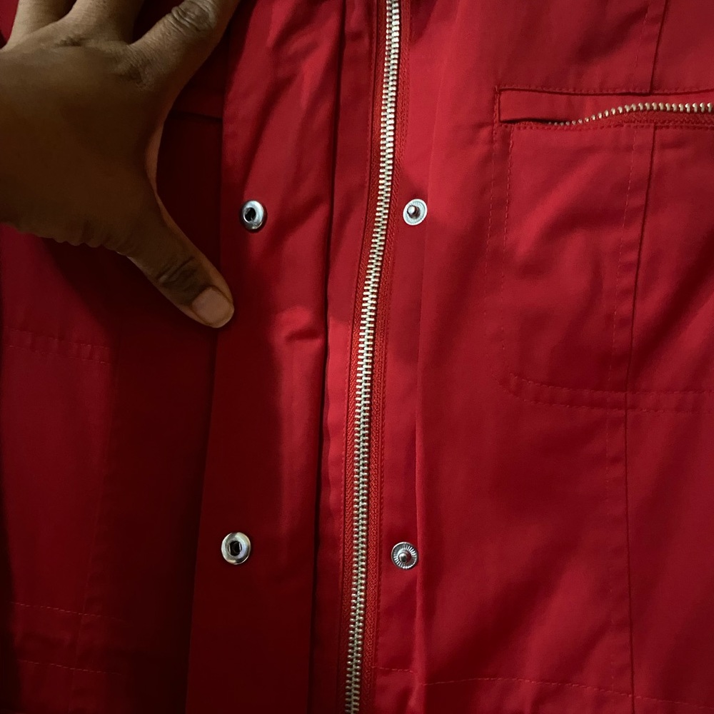 Ellen Tracy Red Adjustable Jacket With Pockets, Z… - image 5